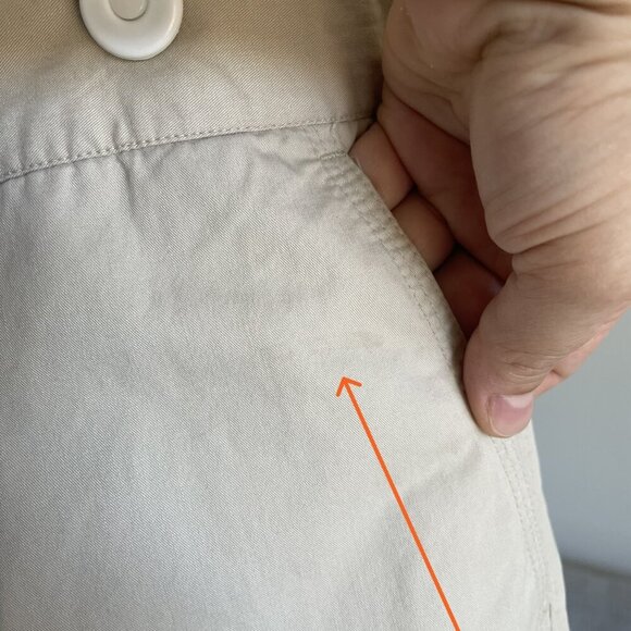 CACHAREL Beige Double Zip Off Trousers High Rise Cargo 100% Cotton Size 38 Flaws - Picture 9 of 16